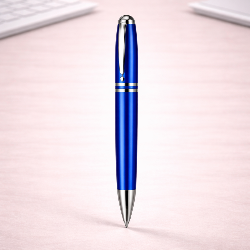 2-Ring Luxury Metal Ball Pen with Silver Accents