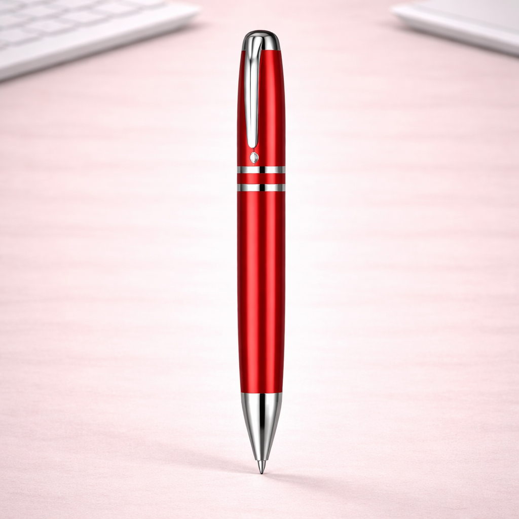 2-Ring Luxury Metal Ball Pen with Silver Accents