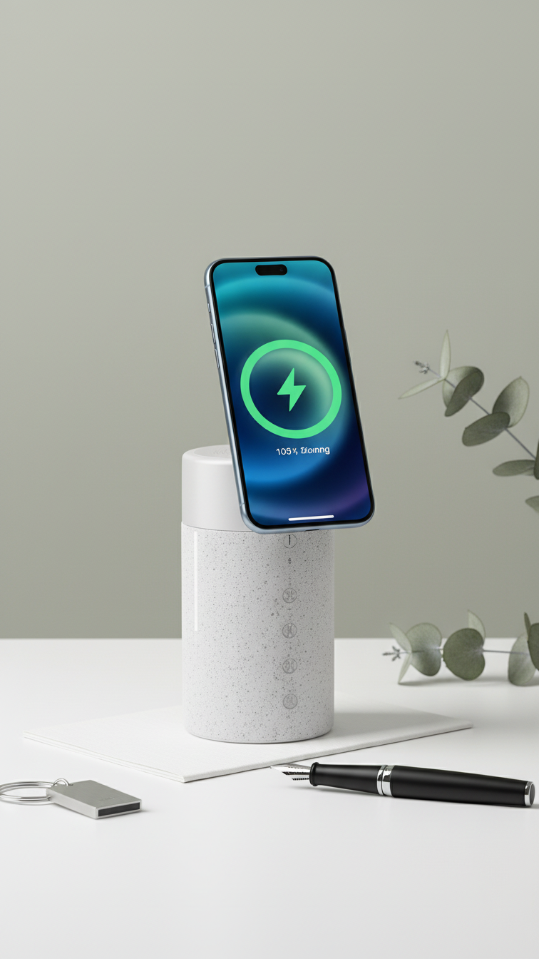 3-in-1 Wireless Charging Desk Lamp with Pen Holder & Phone Stand