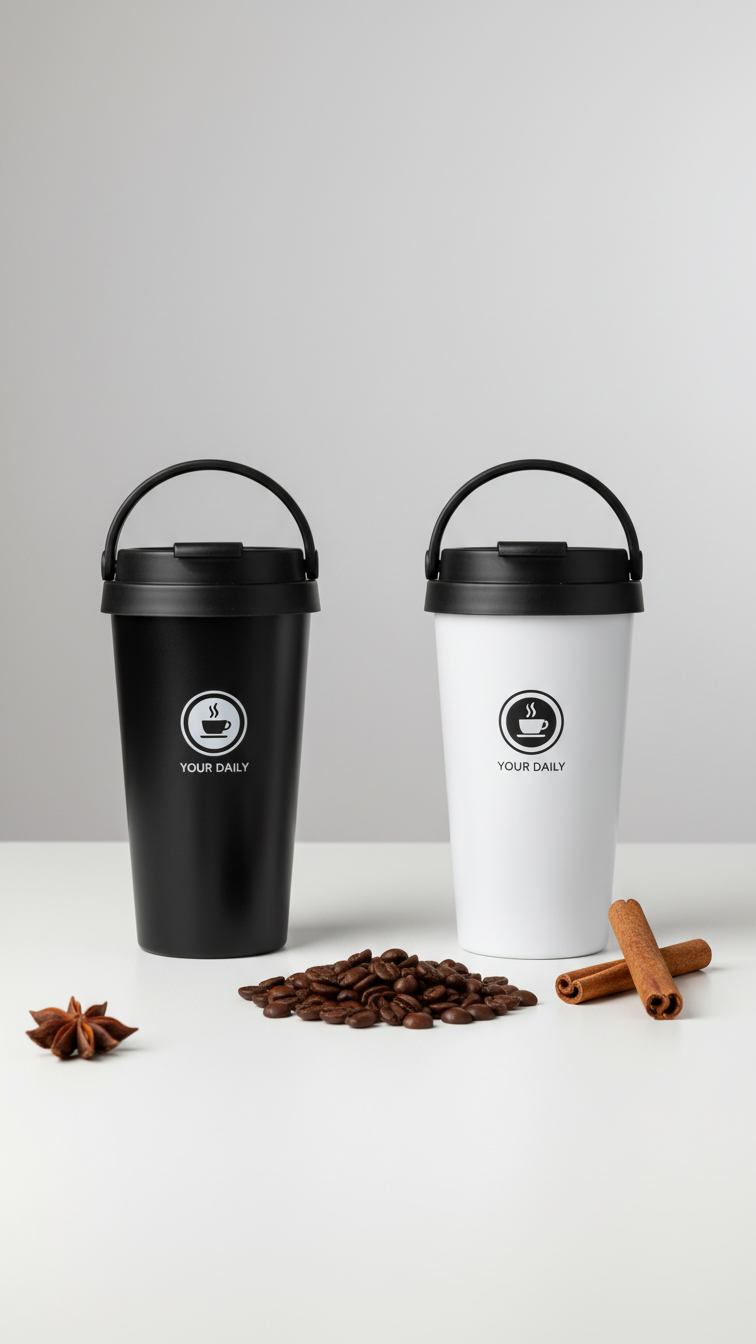 304 Stainless Steel Vacuum Mug with Handle – Insulated Travel Mug