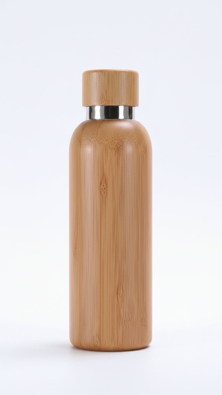 Bamboo Finish Vacuum Insulated Bottle – 500ml Hot & Cold Flask