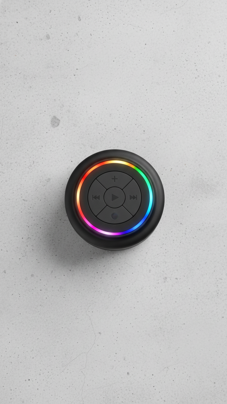 Bluetooth Waterproof Shower Speaker with LED Light Ring