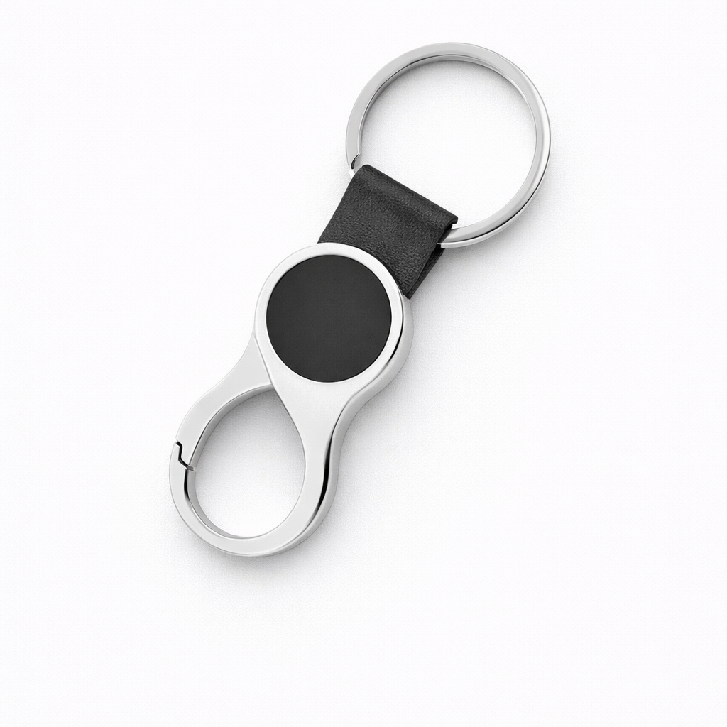 Dual Loop Metal Keychain – Premium Rotating Key Holder