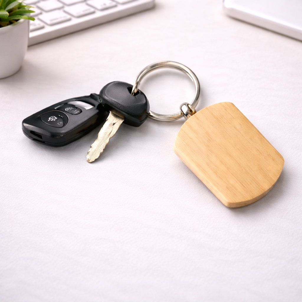 Eco Bamboo Wooden Keychain – Premium Corporate Gift Keyring