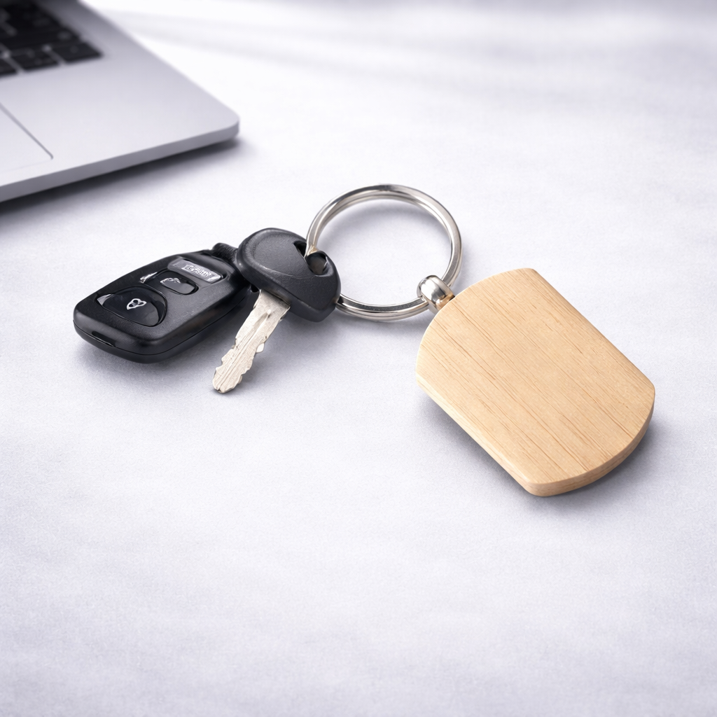 Eco Bamboo Wooden Keychain – Premium Corporate Gift Keyring