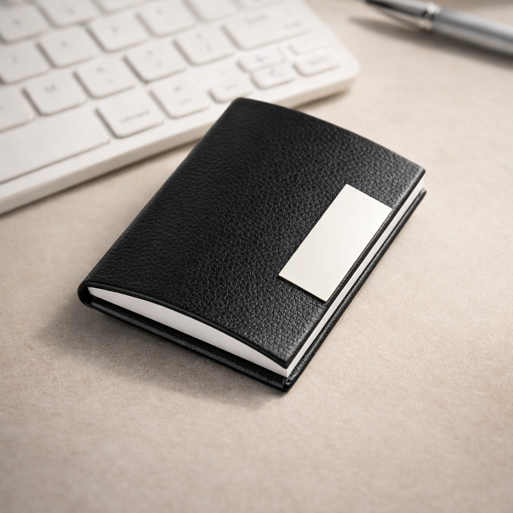 Executive Magnetic Card Holder – Premium PU Leather Business Card Organizer