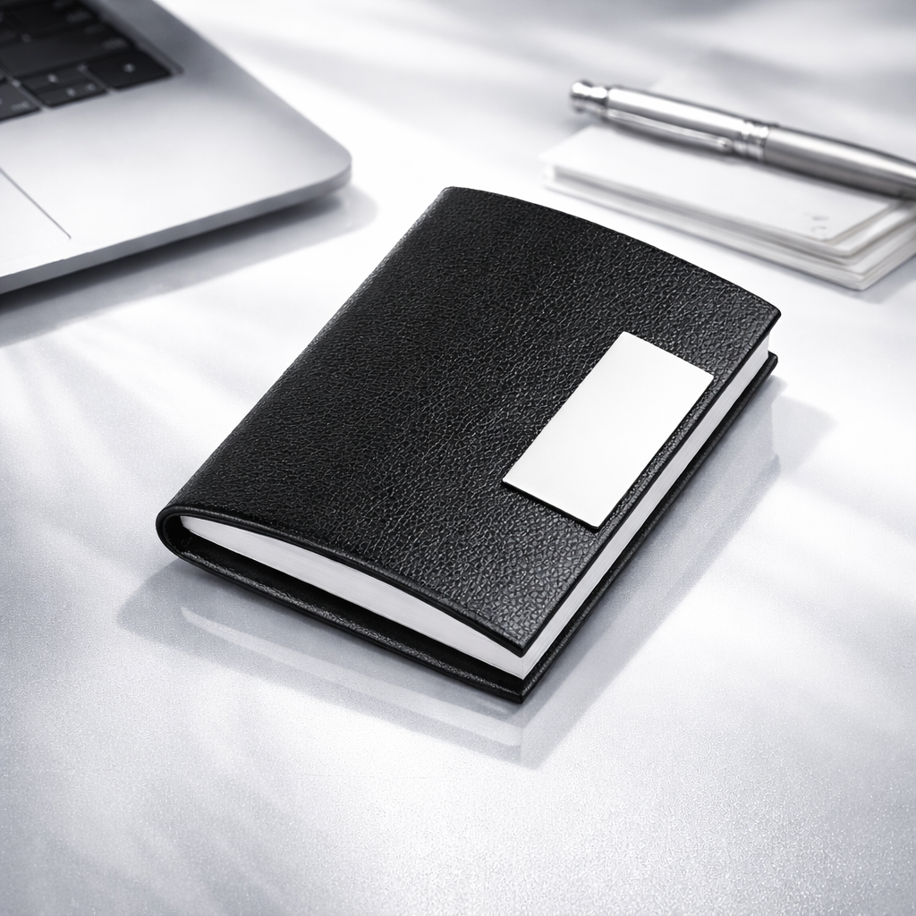 Executive Magnetic Card Holder – Premium PU Leather Business Card Organizer
