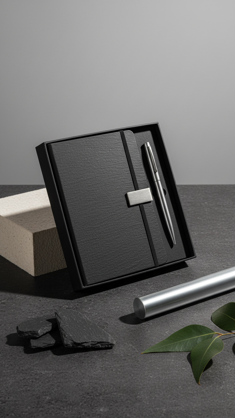 Executive Notebook & Metal Pen Gift Set – 2-in-1 Corporate Gift Set