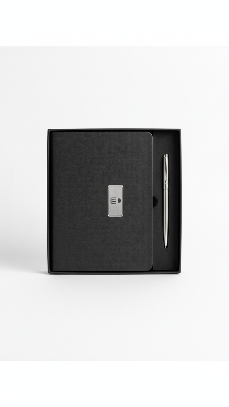 Executive Notebook & Metal Pen Gift Set – 2-in-1 Corporate Gift Set