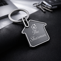 House Shape Metal Keychain – Premium Custom Engraved Key Holder