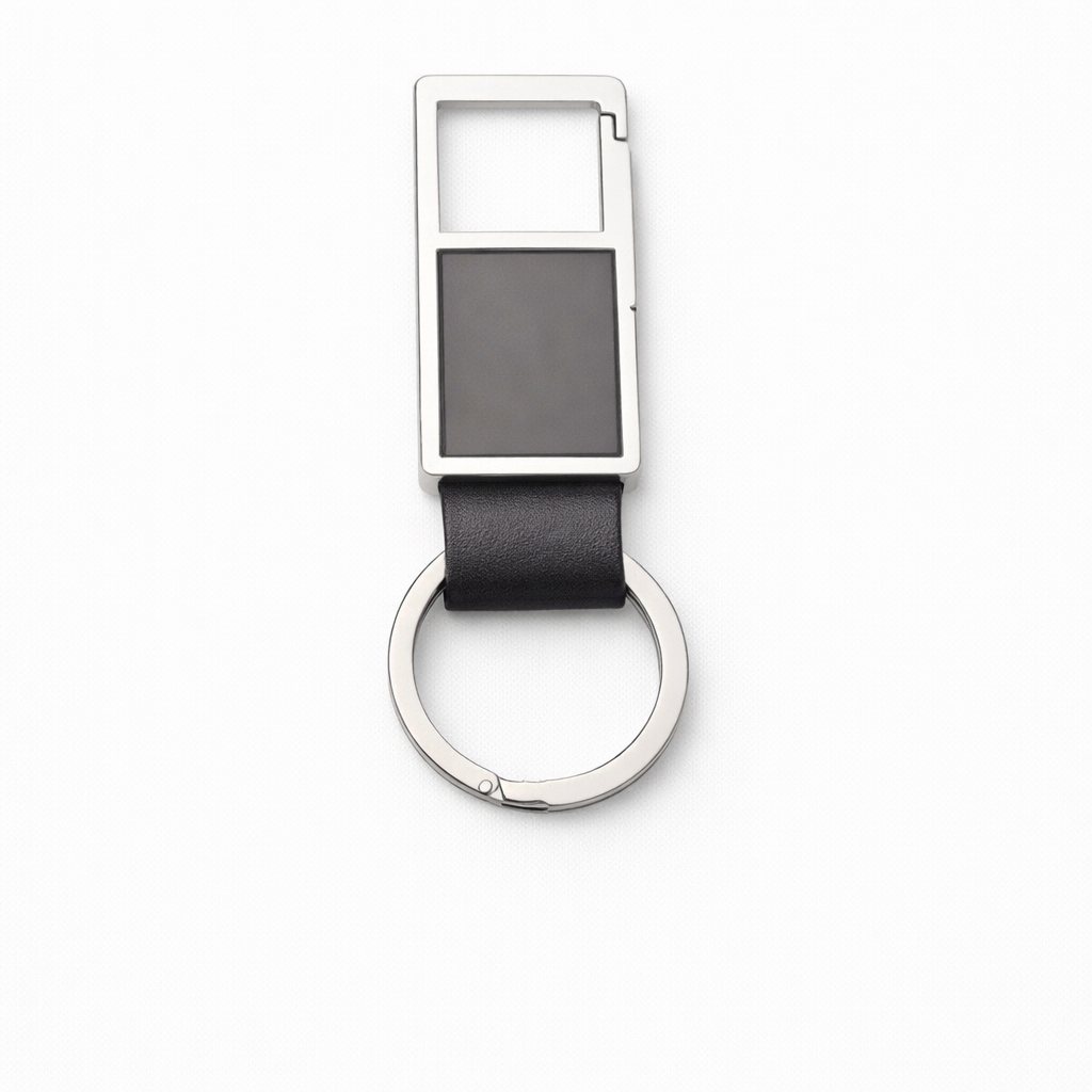Modern Metal & Leather Hook Keychain – Premium Corporate Key Holder