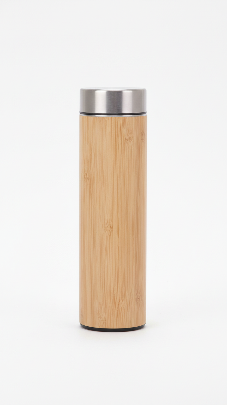 Premium Bamboo Thermos Bottle – 450ml Eco-Friendly Flask