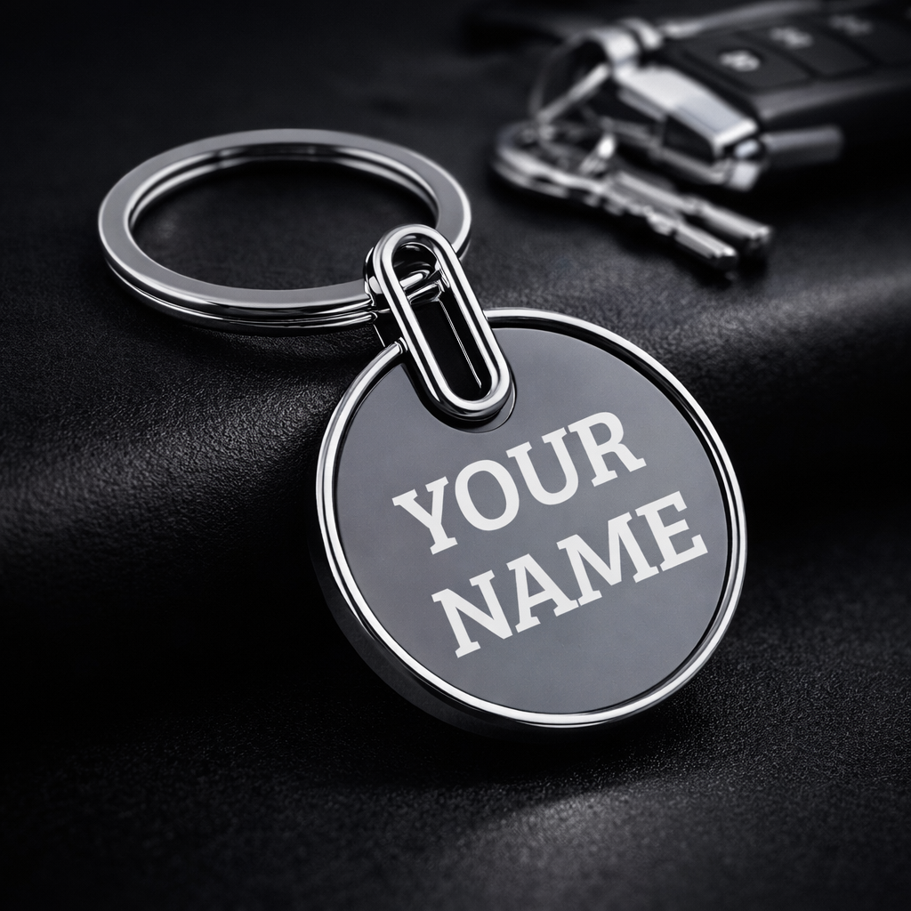 Premium Circular Metal Keychain – Custom Engraved Corporate Key Holder