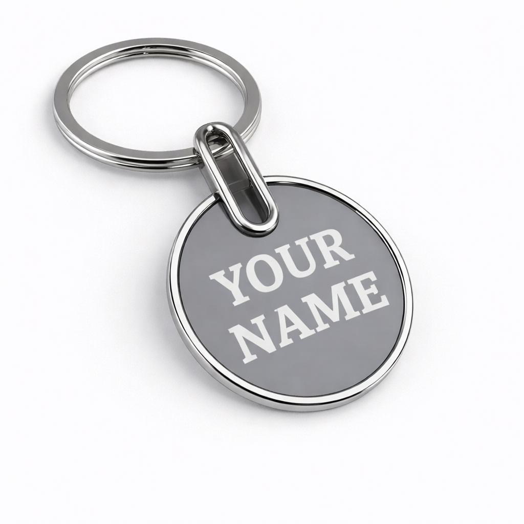 Premium Circular Metal Keychain – Custom Engraved Corporate Key Holder