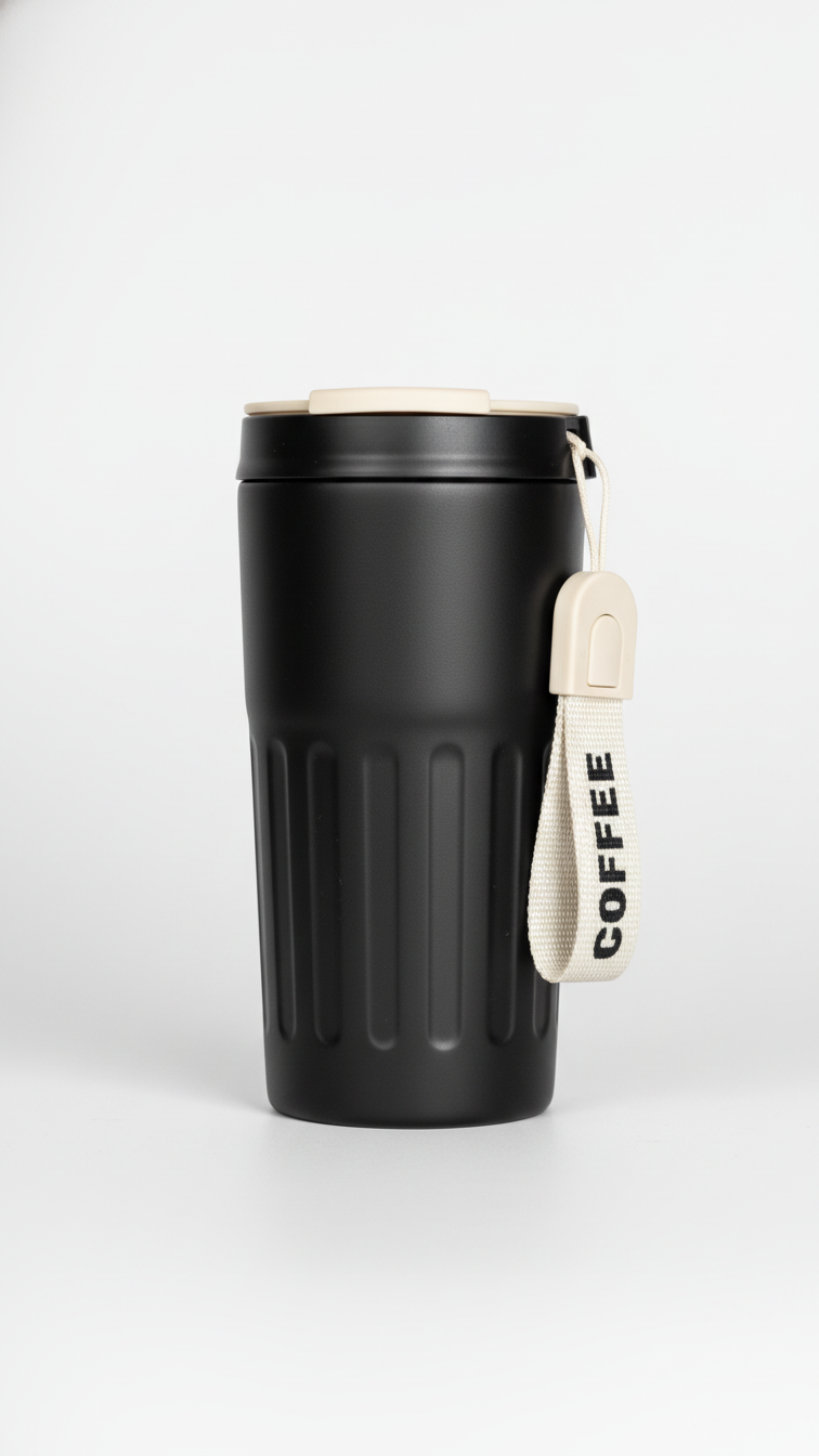 Premium Insulated Coffee Mug & Compact Umbrella Gift Set
