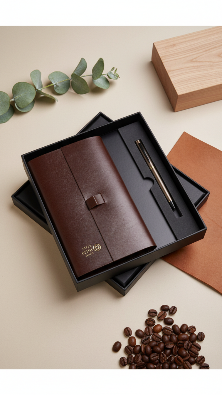 Premium Leather Diary & Metal Pen Gift Set – 2-in-1 Executive Corporate Gift