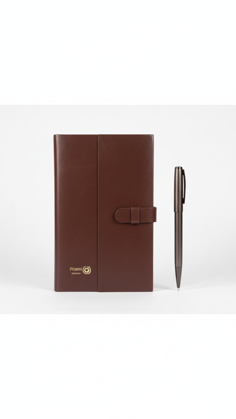 Premium Leather Diary & Metal Pen Gift Set – 2-in-1 Executive Corporate Gift