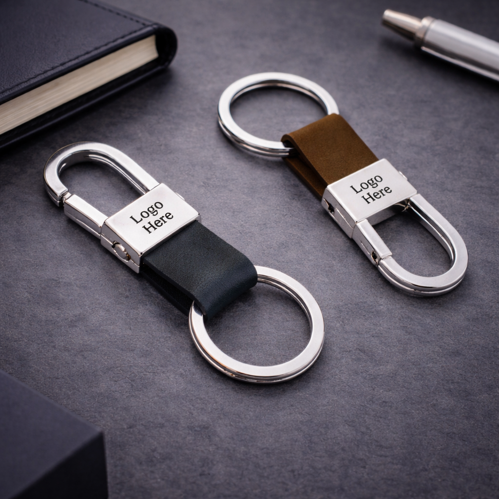 Premium Loop Strap Metal Keychain – Custom Logo Key Holder