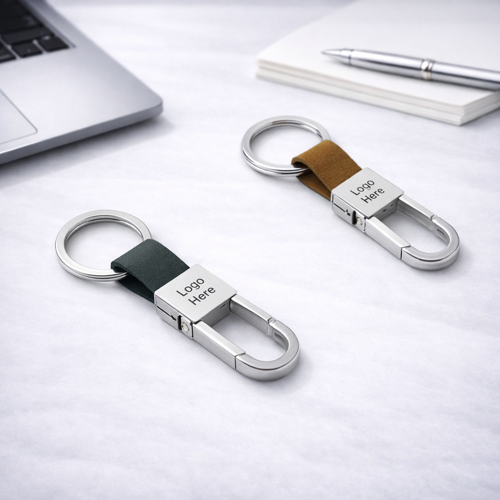 Premium Loop Strap Metal Keychain – Custom Logo Key Holder