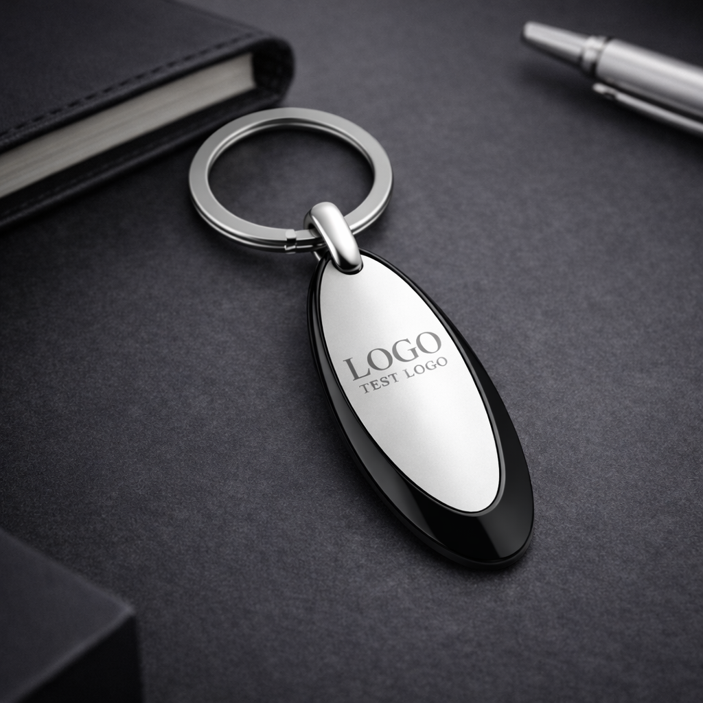 Premium Oval Metal Keychain – Custom Logo Corporate Key Holder