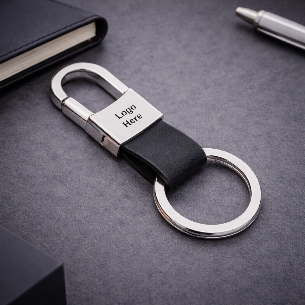 Premium Loop Strap Metal Keychain – Custom Logo Key Holder