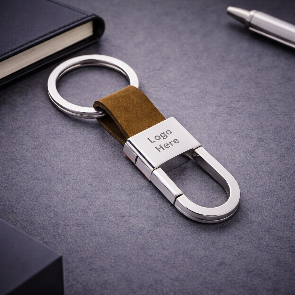 Premium Loop Strap Metal Keychain – Custom Logo Key Holder