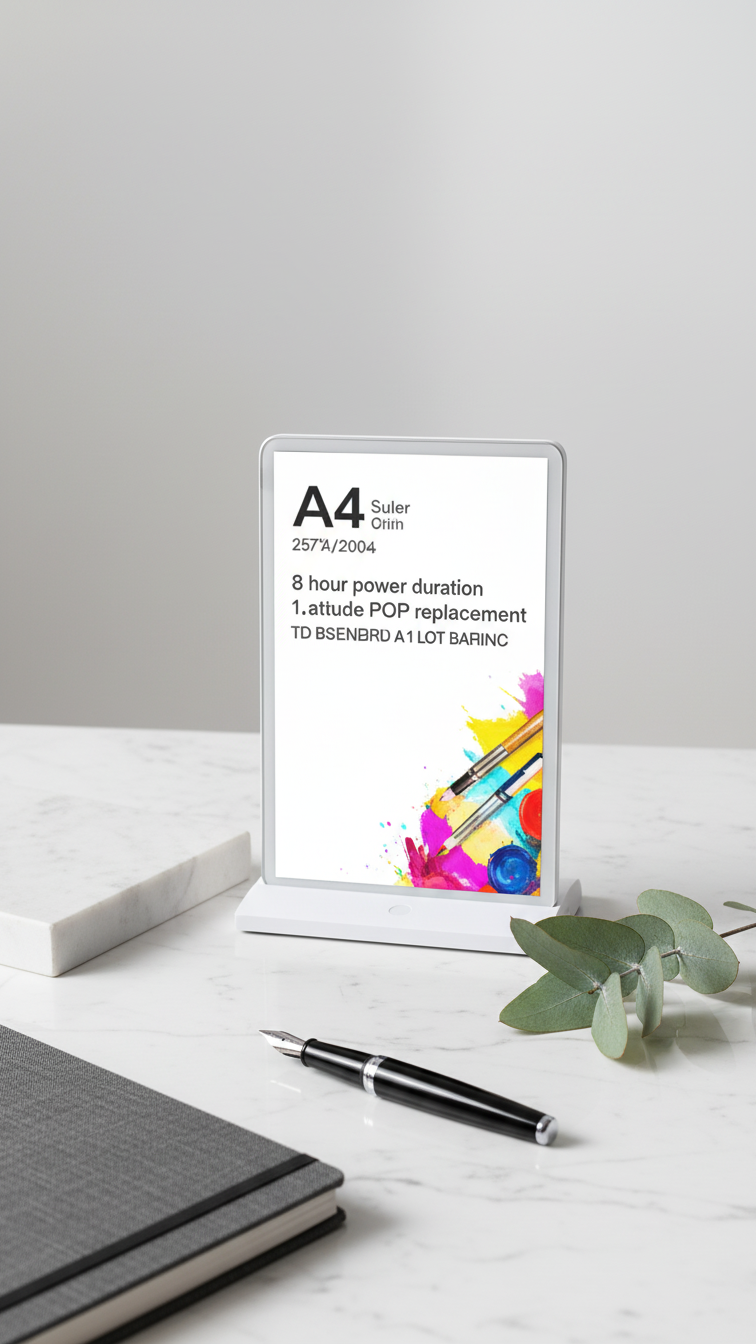 Rechargeable LED A4 Menu Display Holder – Illuminated Acrylic Stand