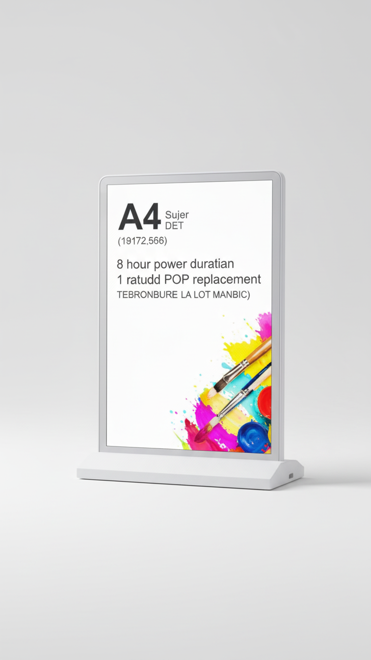 Rechargeable LED A4 Menu Display Holder – Illuminated Acrylic Stand