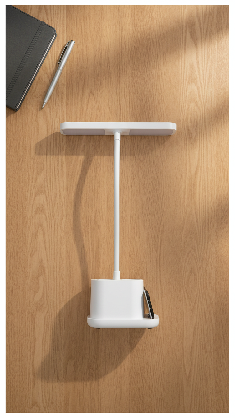 Rechargeable LED Table Lamp with Mobile Holder & Pen Stand
