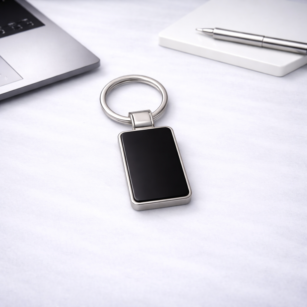Rectangular Alloy Metal Keychain – Premium Custom Logo Key Holder