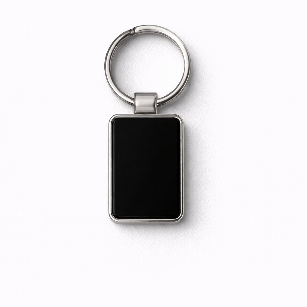 Rectangular Alloy Metal Keychain – Premium Custom Logo Key Holder