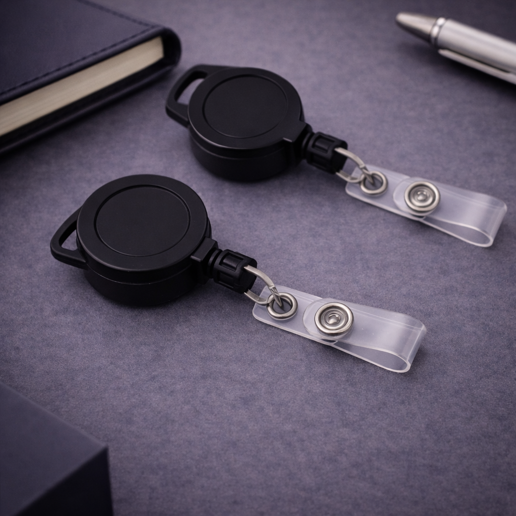 Retractable Badge Reel with Vinyl Strap – Heavy Duty ID Card Holder