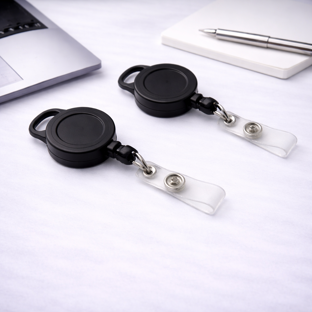 Retractable Badge Reel with Vinyl Strap – Heavy Duty ID Card Holder