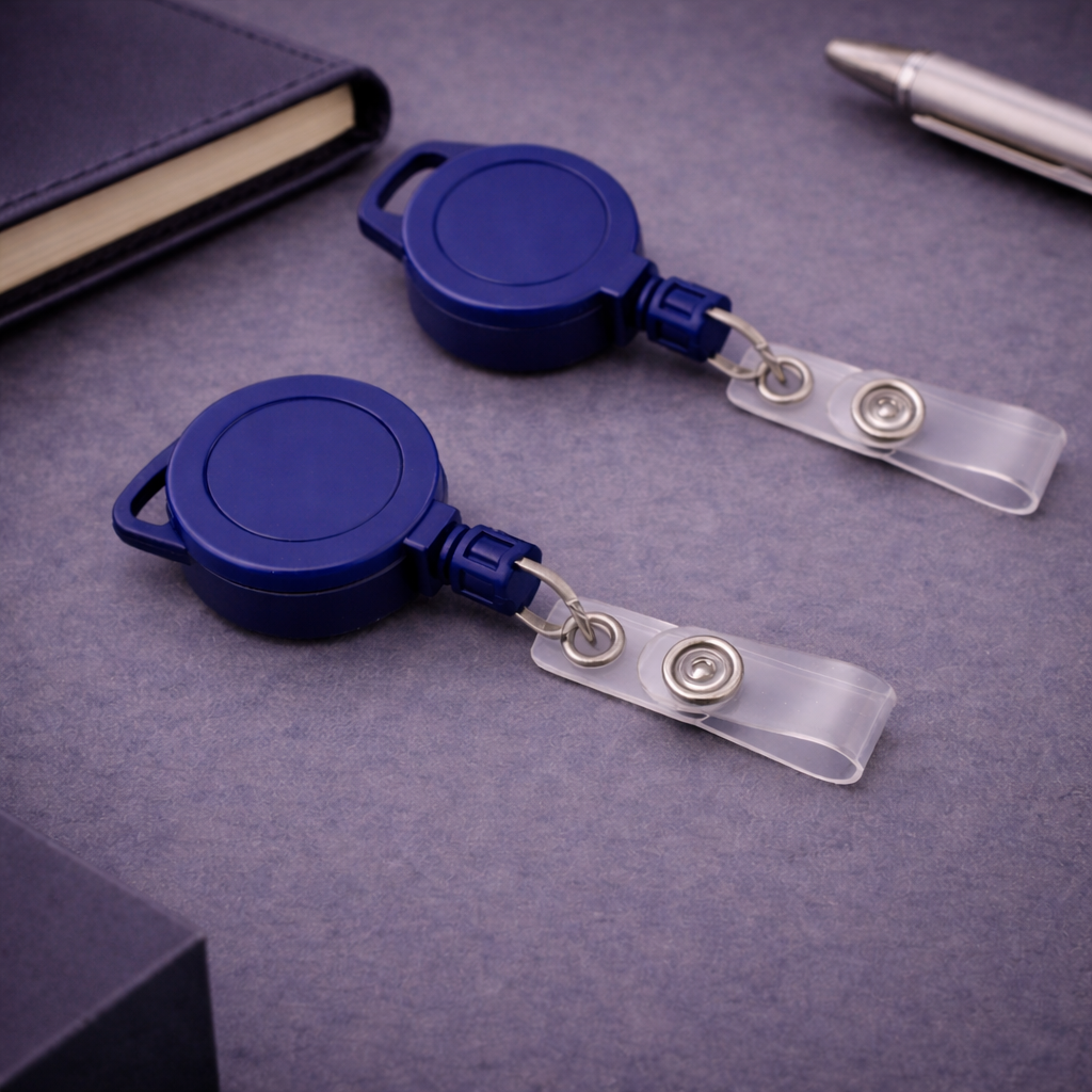 Retractable Badge Reel with Vinyl Strap – Heavy Duty ID Card Holder