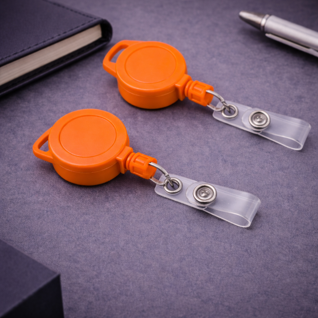 Retractable Badge Reel with Vinyl Strap – Heavy Duty ID Card Holder