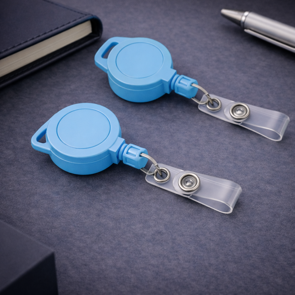 Retractable Badge Reel with Vinyl Strap – Heavy Duty ID Card Holder