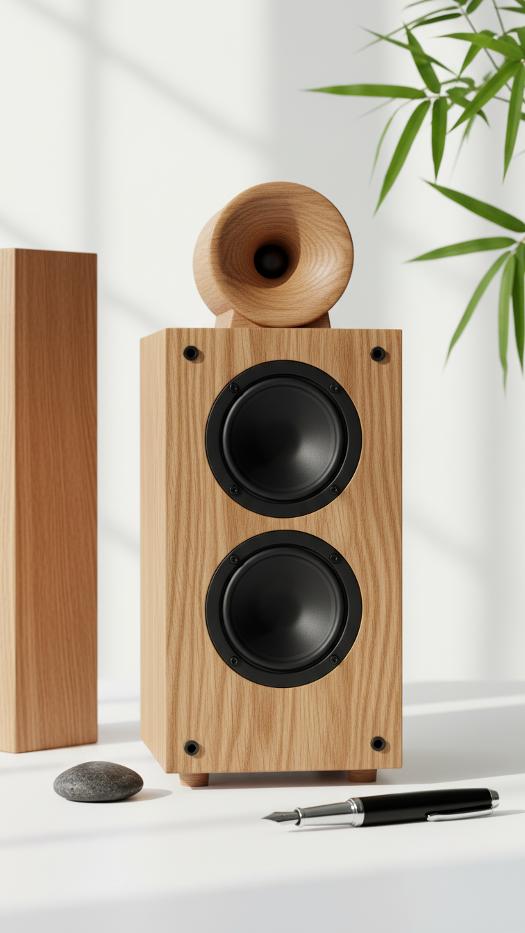 Retro Dual Horn Wooden Bluetooth Speaker – Vintage Craft Audio Speaker