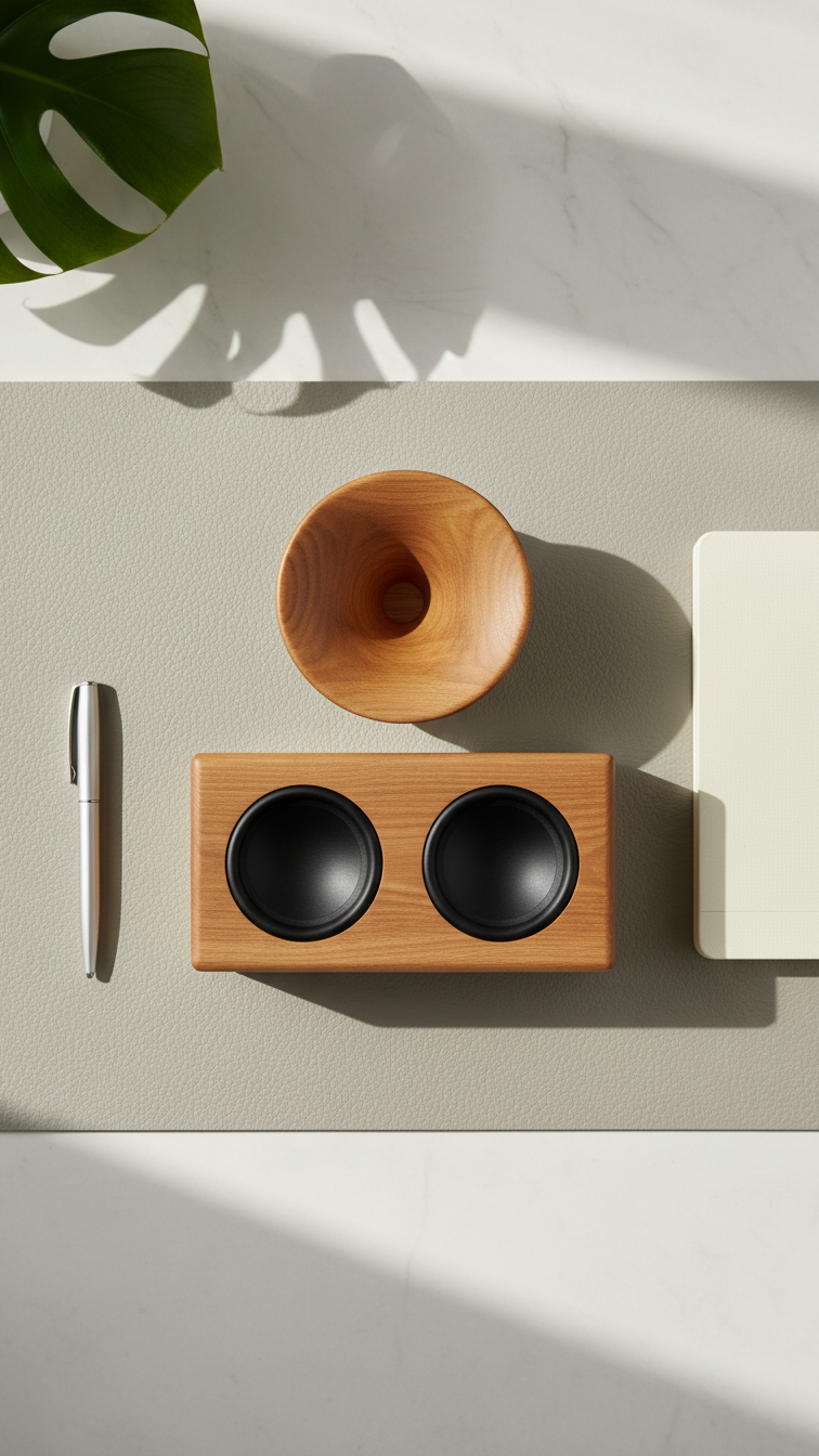 Retro Dual Horn Wooden Bluetooth Speaker – Vintage Craft Audio Speaker