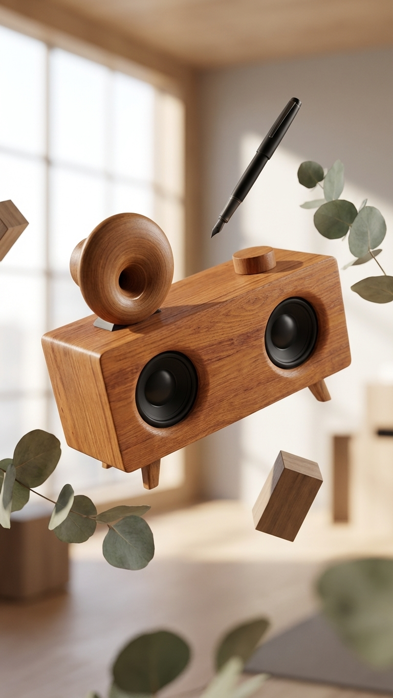 Retro Dual Horn Wooden Bluetooth Speaker – Vintage Craft Audio Speaker