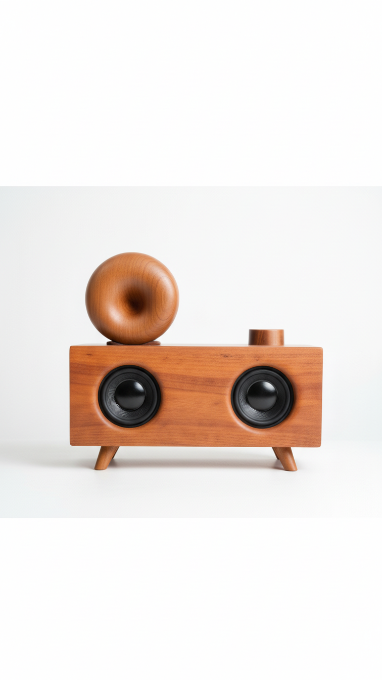 Retro Dual Horn Wooden Bluetooth Speaker – Vintage Craft Audio Speaker