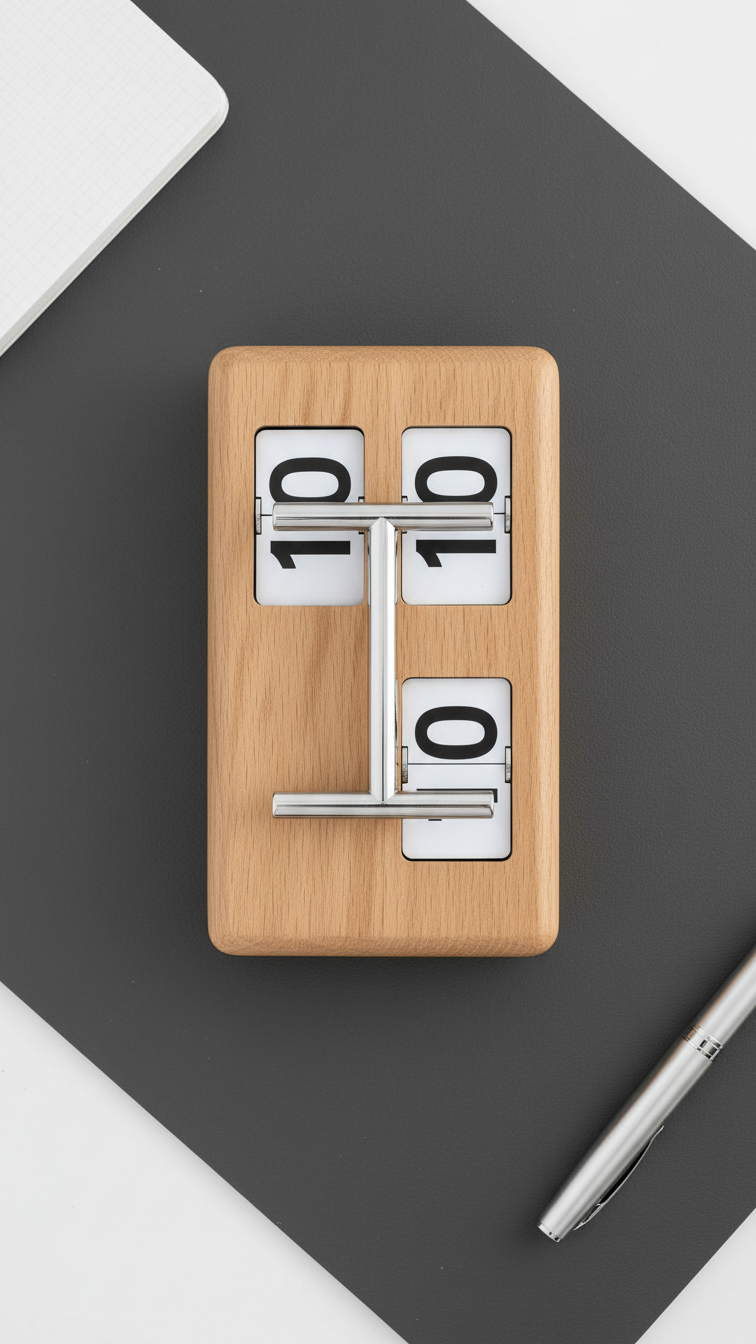 Retro Flip Desk Clock with Wooden Base – Vintage Table Clock