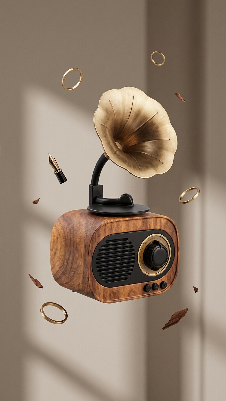 Retro Mini Radio Gramophone Bluetooth Speaker