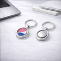 Round Rotating Dual-Side Metal Keychain – Custom Logo Spinner Key Holder