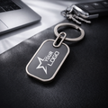 Rounded Edge Metal Keychain – Premium Rectangular Corporate Key Holder