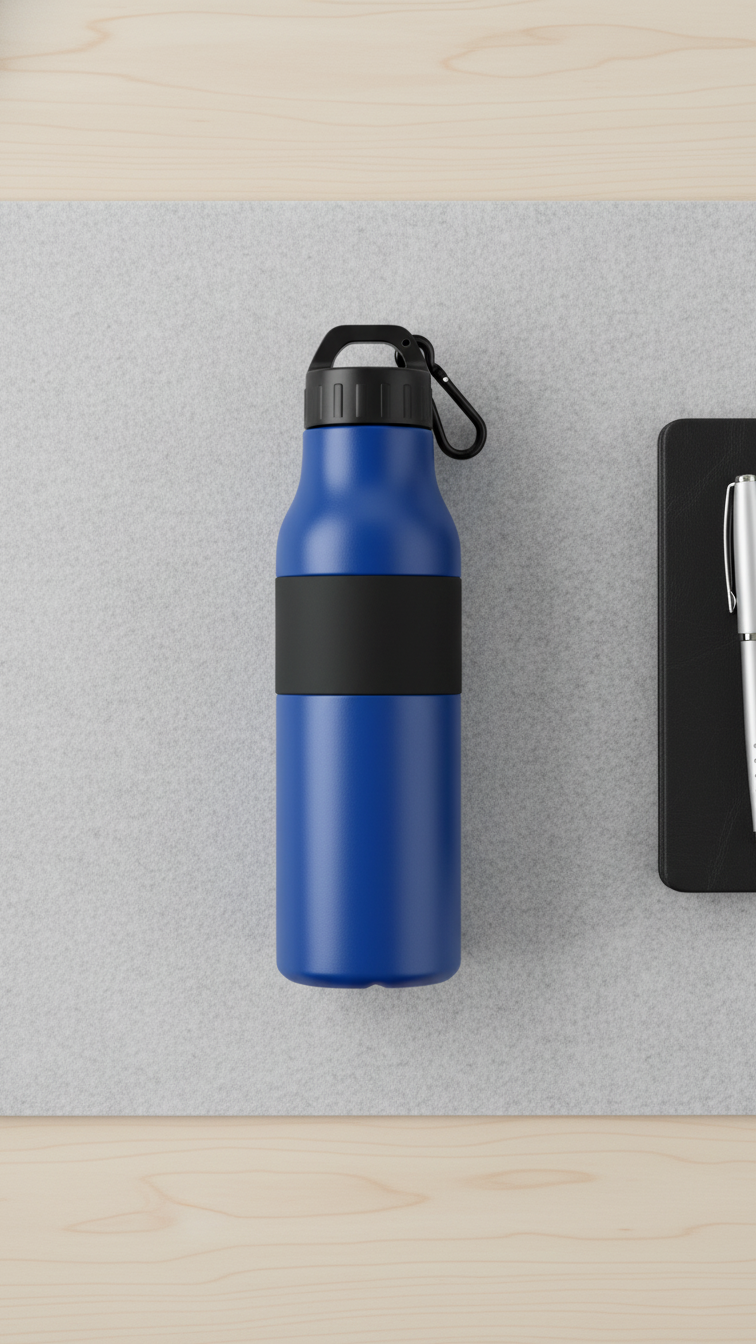 Vacuum Insulated Water Bottle with Silicone Grip – 600ml