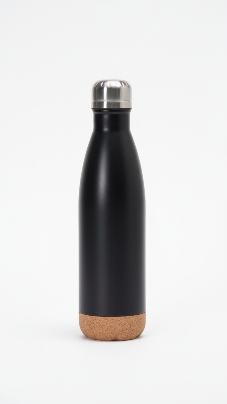 Vacuum Insulated Bottle with Cork Base – 500ml Stainless Steel Flask