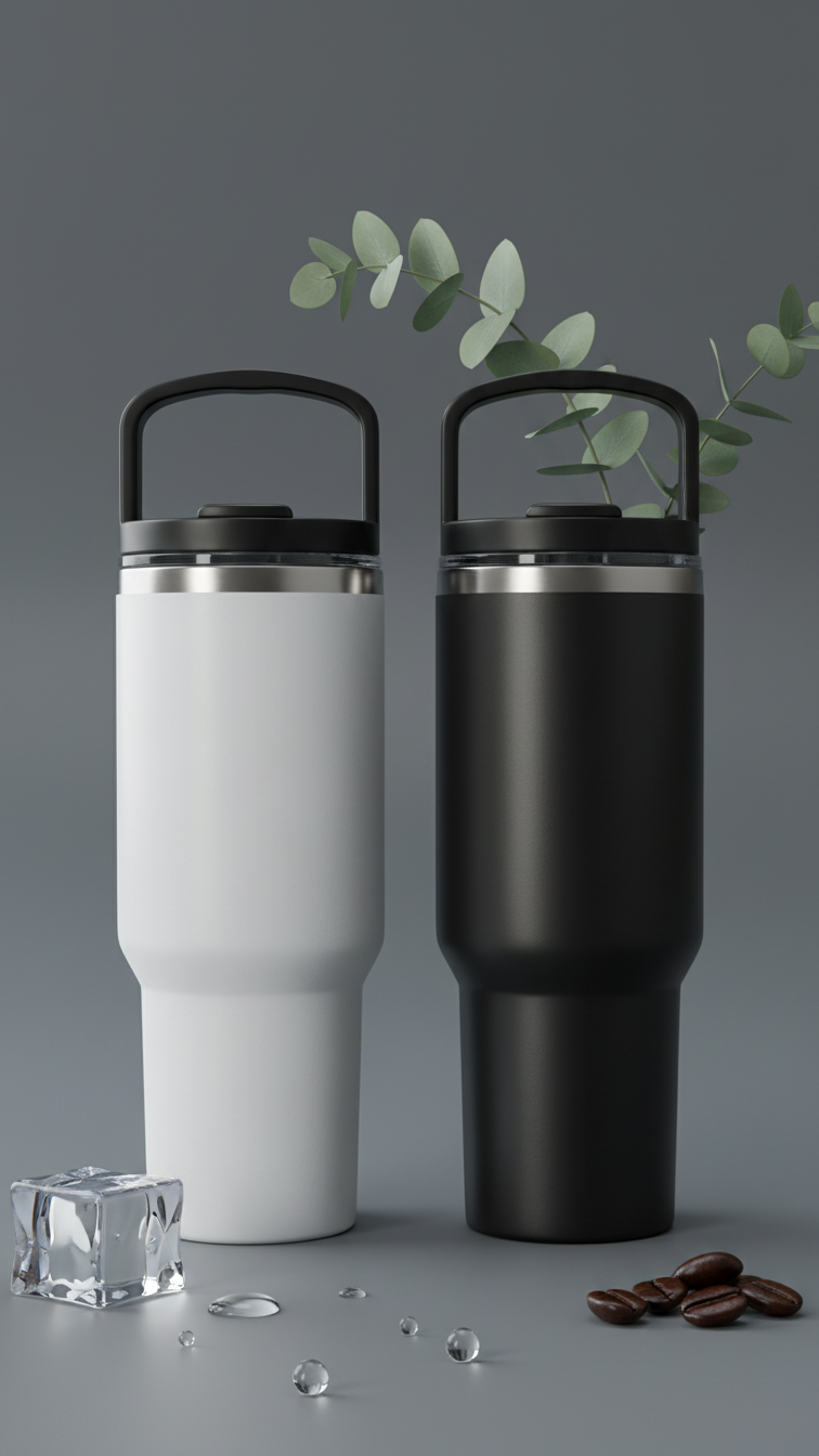 Vacuum Insulated Coffee Mug with Flip Lid – Stainless Steel Travel Mug