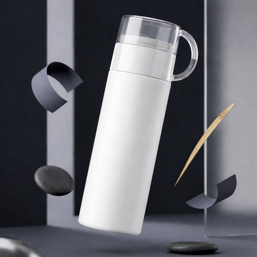 Vacuum Insulated Flask with Tea Cup Lid – 500ml Stainless Steel Bottle