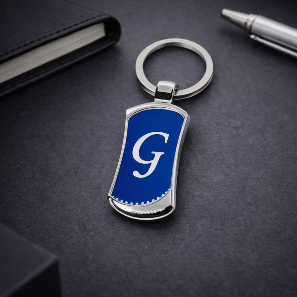 Wave Design Metal Keychain – Premium Custom Logo Key Holder