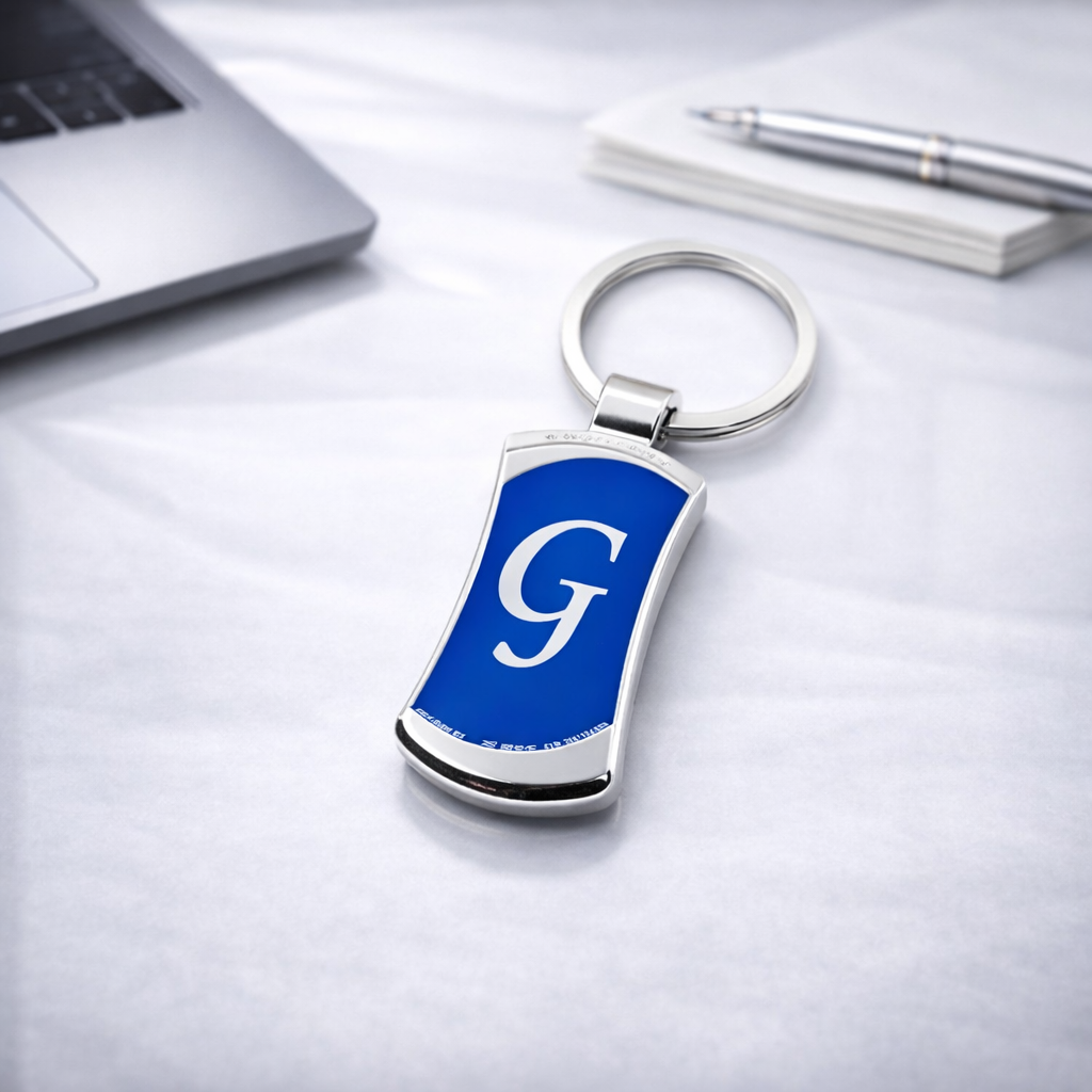 Wave Design Metal Keychain – Premium Custom Logo Key Holder
